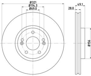Remschijf Gecoat 54660PRO 8DD355118161
