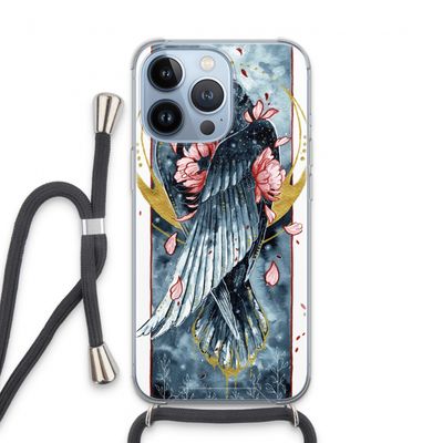 Golden Raven: iPhone 13 Pro Transparant Hoesje met koord