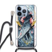 Golden Raven: iPhone 13 Pro Transparant Hoesje met koord