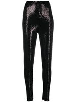 Alexandre Vauthier legging brodé de sequins à taille haute - Noir