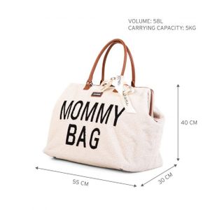 Childhome Mommy Bag Handtas Zwart, Bruin, Wit Nylon, Polyester