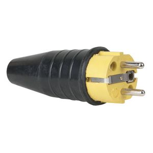 Showtec Rubber schuko stekker 230V/240V geel