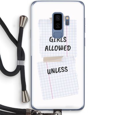 No Girls Allowed Unless: Samsung Galaxy S9 Plus Transparant Hoesje met koord