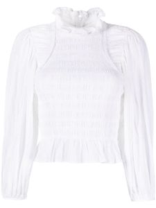 MARANT ÉTOILE blouse en coton mélangé à fronces - Blanc