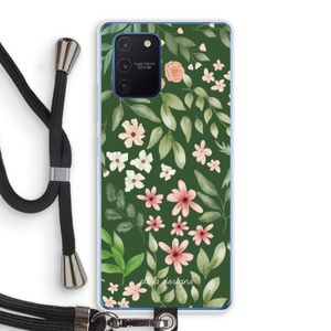 Botanical green sweet flower heaven: Samsung Galaxy Note 10 Lite Transparant Hoesje met koord