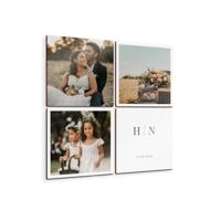 Wandpanelen met foto of naam - Vierkant - 4 stuks