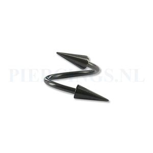 Twister 1.2 mm zwart long cones 10 mm