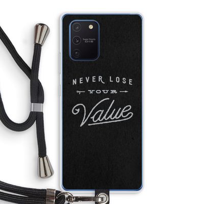 Never lose your value: Samsung Galaxy Note 10 Lite Transparant Hoesje met koord
