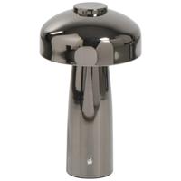 Leen Bakker - Tafellamp Tinn Antraciet USB - 25,5x15x15 Cm - Metaal - Grijs