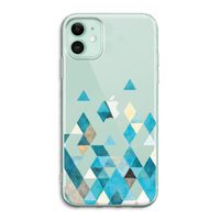 Gekleurde driehoekjes blauw: iPhone 11 Transparant Hoesje