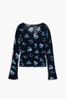 Perkins-kraag trui met fruitprint - BLACK - XL