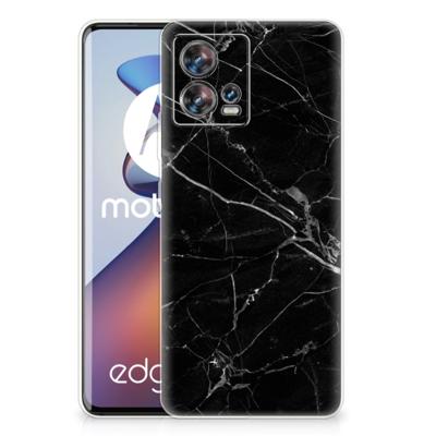 Motorola Edge 30 Fusion | TPU | Siliconen hoesje | Marmer Zwart - Origineel Cadeau Vader