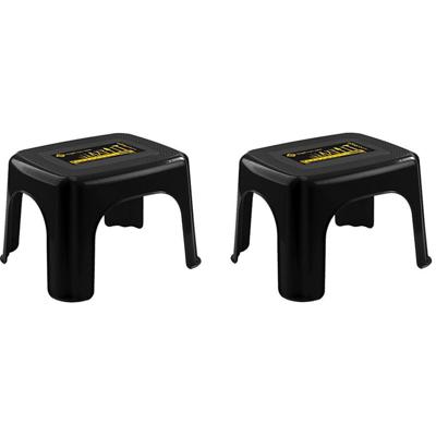 Set van 2x stuks krukje - zwart - 27 x 32 x 21 cm - kunststof - opstapje - anti-slip - toilet/wc ops