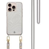 iPhone 16 Pro Max hoesje met grijs koord - Abstract waves