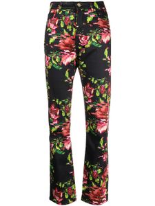 Alexandre Vauthier pantalon slim à fleurs - Noir