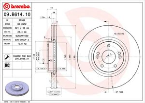 Remschijf BREMBO, Remschijftype: Binnen geventileerd, u.a. für KIA, Hyundai