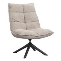 Leen Bakker - Fauteuil Clayton - Stof - Taupe - 81x70x99 Cm