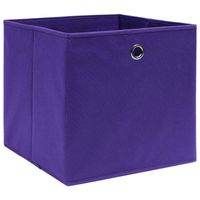 The Living Store Opbergbox - nonwoven - 28x28x28 cm - paars - thumbnail