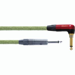 Cordial Ecohemp 6PR Silent instrumentkabel groen monojack Neutrik recht-haaks silent 6m