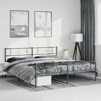 Bedframe met hoofd- en voeteneinde metaal zwart 183x213 cm