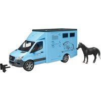 bruder MB Sprinter dierentransporter met paard modelvoertuig 02674 - thumbnail