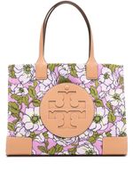 Tory Burch sac cabas Ella à fleurs - Violet