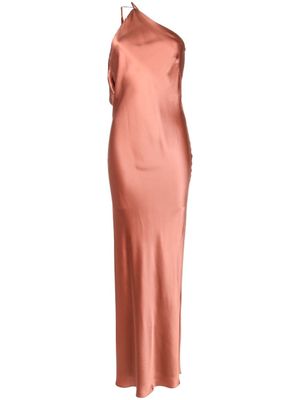 Michelle Mason robe mi-longue à design asymétrique à une épaule - Orange