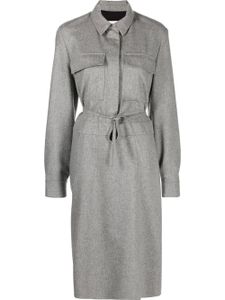 Jil Sander robe en laine à taille ceinturée - Gris