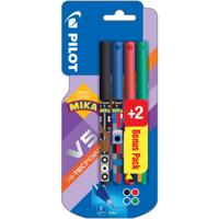 Pilot roller V-5 Mika, blister van 2+2 stuks gratis in geassorteerde kleuren