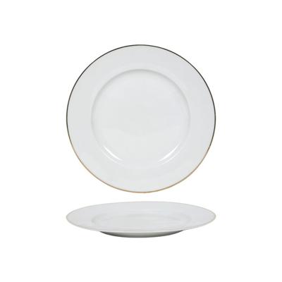 Bord wit/goud rand Ø20,5cm doos a 6