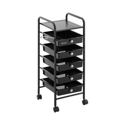Kappers trolley - 10 kg - 5 lades - föhnhouder - 330 x 320 mm Plank