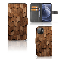 Book Style Case voor iPhone 12 | 12 Pro (6.1") Wooden Cubes