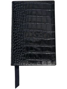 Smythson carnet en cuir à effet peau de crocodile - Noir