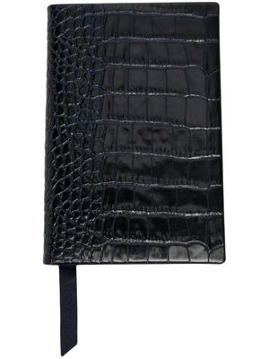 Smythson carnet en cuir à effet peau de crocodile - Noir