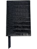 Smythson carnet en cuir à effet peau de crocodile - Noir