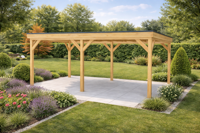 Overkapping Woerden 600x400 cm Douglas blank (incl. EPDM)- - - Van Kooten