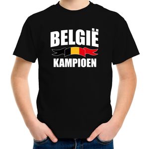 Zwart fan shirt / kleding Belgie kampioen EK/ WK voor kinderen XL (158-164)  -