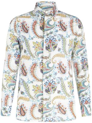 ETRO chemise en coton à motif cachemire - Blanc
