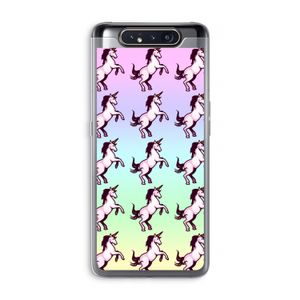 Musketon Unicorn: Samsung Galaxy A80 Transparant Hoesje