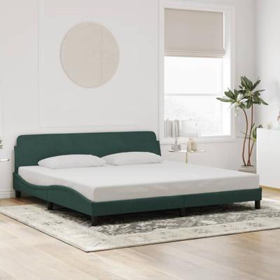 Bedframe zonder matras 200x200 cm fluweel donkergroen