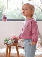 Babysweater met print zachtpaars - thumbnail