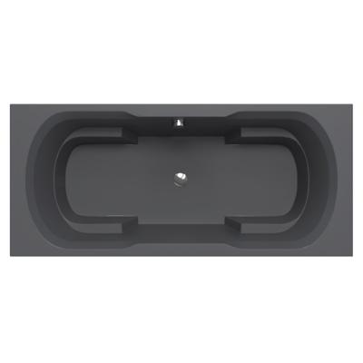 Ligbad Xenz Ibiza | Inbouw | 180x80 cm | Incl.Badafvoer | Met overloop | Antraciet mat