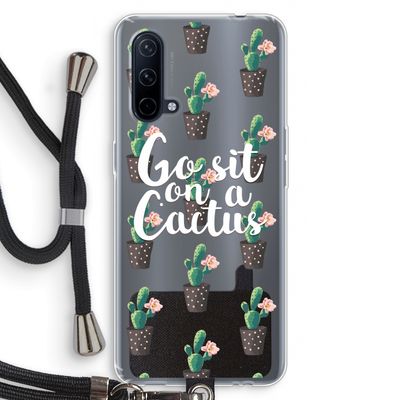 Cactus quote: OnePlus Nord CE 5G Transparant Hoesje met koord