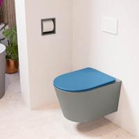 MONDIAZ LAVIE hangend toilet single fire rimless diepspoel Smoke, Toiletzitting met quick-release & softclose Jeans