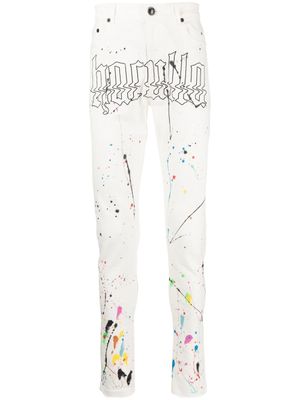 Haculla jean slim à effet taches de peinture - Blanc