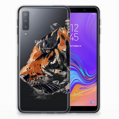 Smartphone hoesje Samsung Galaxy A7 (2018) Watercolor Tiger