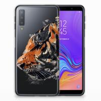 Smartphone hoesje Samsung Galaxy A7 (2018) Watercolor Tiger