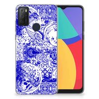 Silicone Back Case Alcatel 1S (2021) Angel Skull Blauw