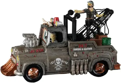Lemax last ditch tow truck tafereel Spooky Town 2022