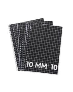 HEMA Collegebloks Zwart A4 Geruit 10mm - 3 Stuks